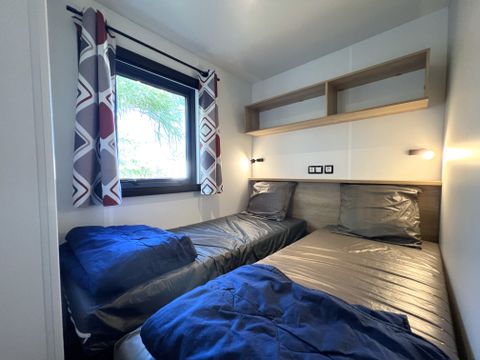 Mobilhome 6 personnes - Mobil-home Premium 32 m² 3 chambres + terrasse 21m² + TV + LV + clim + plancha 6 pers