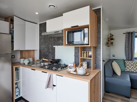 MOBILHOME 6 personnes - Mobil-home Premium 32 m² 3 chambres + terrasse 21m² + TV + LV + clim + plancha 6 pers
