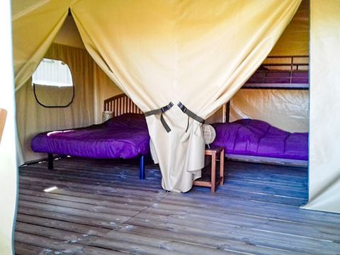 TENTE TOILE ET BOIS 5 personnes - Ecolodge Freeflower confort 2 chambres 30m² - sans sanitaires 5 pers