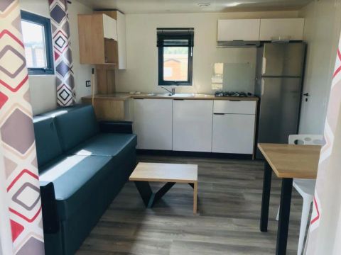 MOBILHOME 2 personnes - Mobil-home Premium 22 m² 1 chambre + terrasse 17m² + TV + LV + Climatisation + Plancha 2 pers