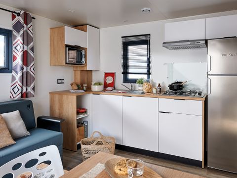 MOBILHOME 2 personnes - Mobil-home Premium 22 m² 1 chambre + terrasse 17m² + TV + LV + Climatisation + Plancha 2 pers