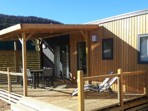 MOBILHOME 6 personnes - Mobil-home Premium 38 m² 3 chambres + terrasse 21m² + TV + LV + clim + plancha + 2 SDB 6 pers