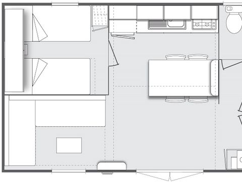 MOBILHOME 5 personnes - FRANTHEOR - O'HARA 784 TV CLIM