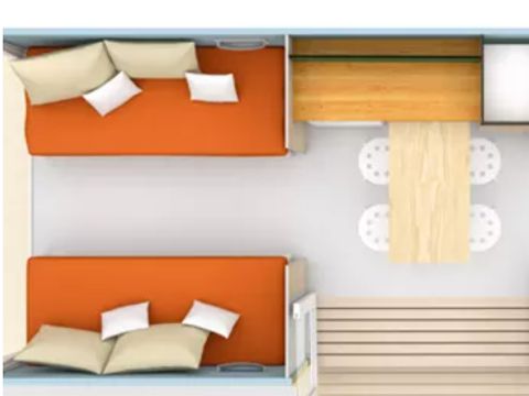 TENTE 4 personnes - Tente 2 trèfles 2 chambres - Sanitaire privé à proximité