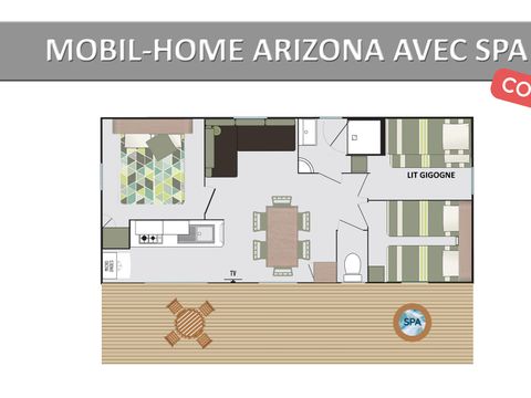 MOBILHOME 6 personnes - ARIZONA CONFORT AVEC SPA