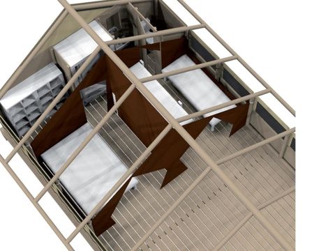 TENTE TOILE ET BOIS 5 personnes - Crusoé avec Sanitaires. Arrivée 16h Départ 10h. Max