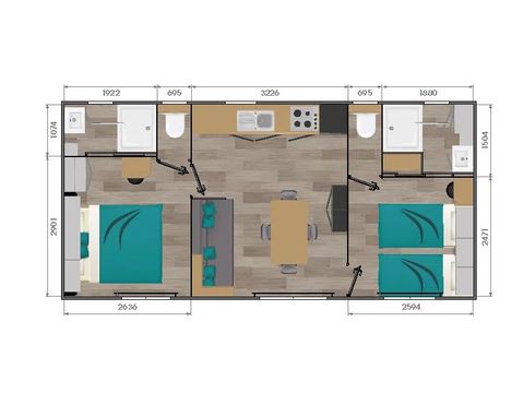 MOBILHOME 4 personnes - Cottage privilège - 2 chambres