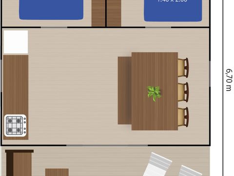 TENTE TOILE ET BOIS 5 personnes - Aminess Maravea - Safari tent Lodge (5P)