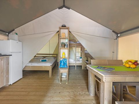 TENTE TOILE ET BOIS 5 personnes - Aminess Maravea - Tente Safari Confort + climatisation
