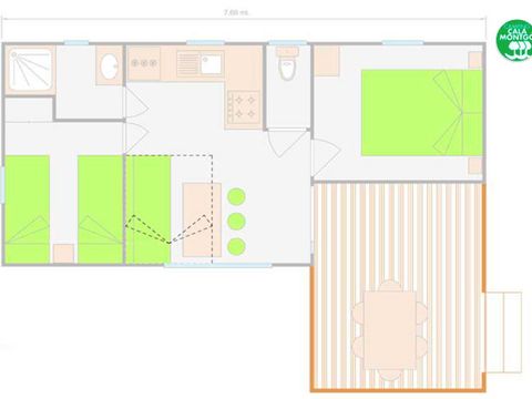 MOBILHOME 4 personnes - BASIC - CLIM - DRAPS - SERVIETTE - WIFI