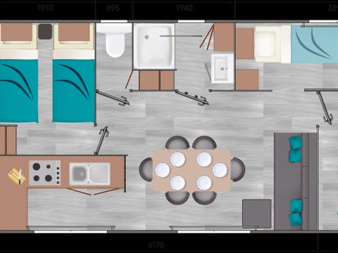 MOBILHOME 8 personnes - PREMIUM 3 ch