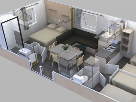 MOBILHOME 6 personnes - Confort 3 chambres -TV