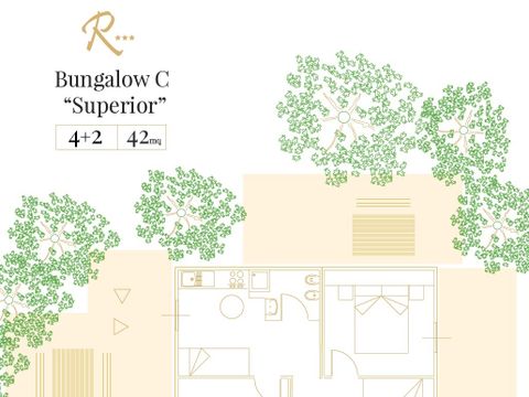 BUNGALOW 6 personnes - C Superior (2 bungalows A communicants)