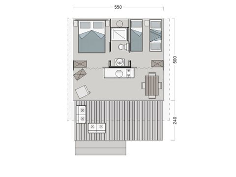 TENTE TOILE ET BOIS 5 personnes - LODGE TENT