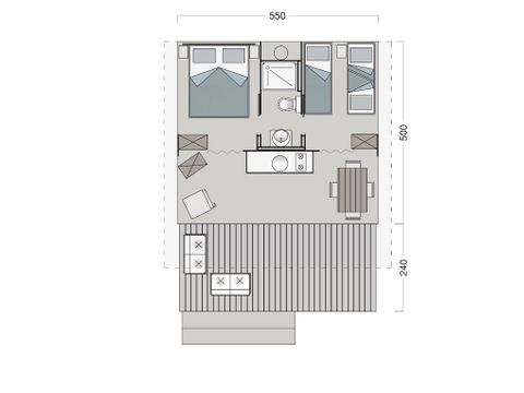 Tente en toile et en bois 5 personnes - DOG FRIENDLY