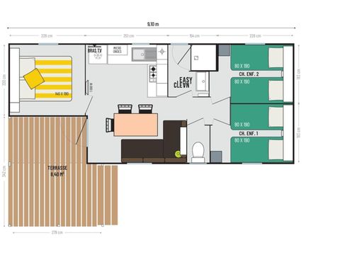 MOBILHOME 6 personnes - LOGGIA