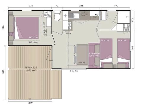 MOBILHOME 4 personnes - LOGGIA