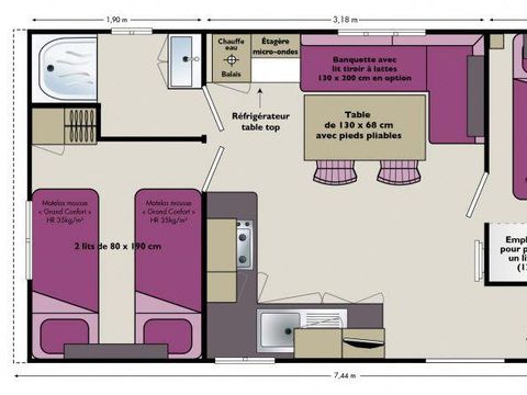 MOBILHOME 4 personnes - 3 Soleils - Terrasse 2 chambres 30m²