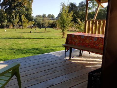 TENTE TOILE ET BOIS 4 personnes - SAFARI PREMIER PRE, sans sanitaires