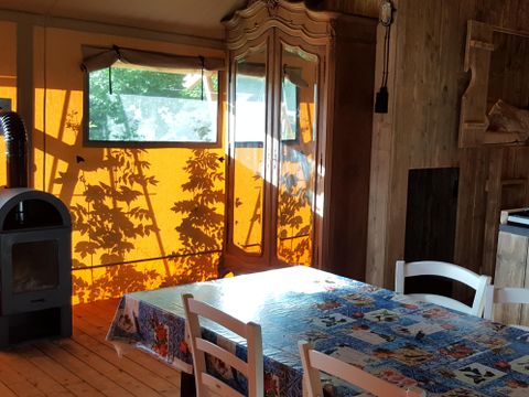 Tente en toile et en bois 4 personnes - SAFARI DE LUXE +, sans sanitaires