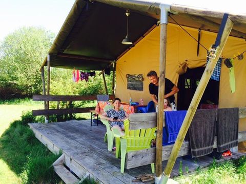 Tente en toile et en bois 4 personnes - SAFARI DE LUXE XL, sans sanitaires