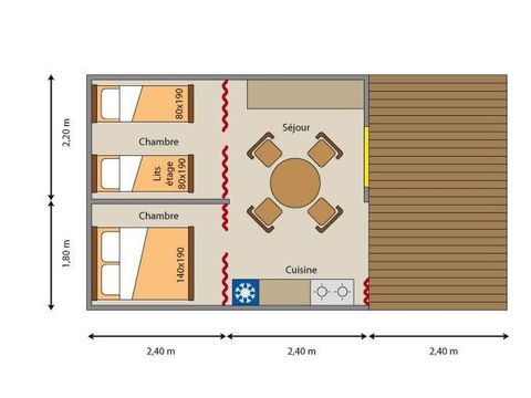 Tente en toile et en bois 5 personnes - L'Amazone (sans sanitaires)