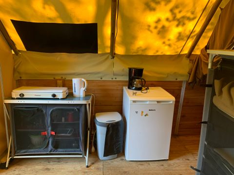 Tente en toile et en bois 5 personnes - L'Amazone (sans sanitaires)