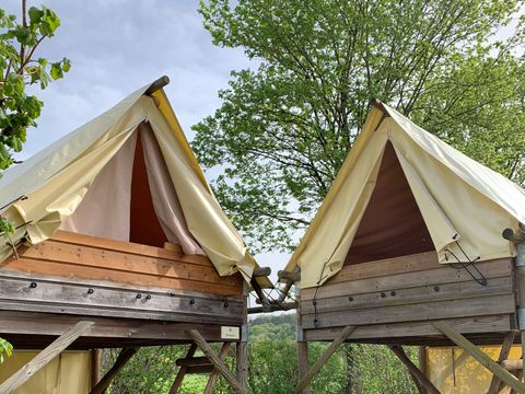 Tente en toile et en bois 2 personnes - Bivouac (sans sanitaires)