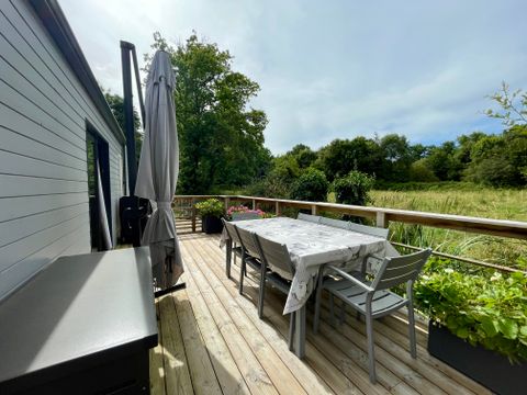 Mobilhome 6 personnes - COSY ECOLODGE - DF17 - 3 chambres - CLIM - PISCINE/JACUZZI - WIFI - 2 TERRASSES