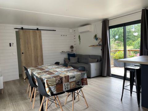 Mobilhome 6 personnes - COSY ECOLODGE - DF17 - 3 chambres - CLIM - PISCINE/JACUZZI - WIFI - 2 TERRASSES