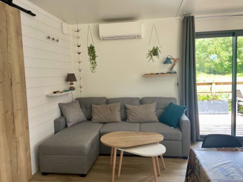 Mobilhome 6 personnes - COSY ECOLODGE - DF17 - 3 chambres - CLIM - PISCINE/JACUZZI - WIFI - 2 TERRASSES