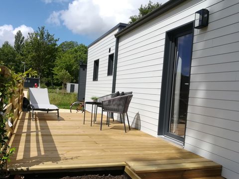 Mobilhome 6 personnes - ECOLODGE AU CALME - DF20 - 3 chambres - 2 salles de bain - 2 TERRASSES - CLIM - WIFI