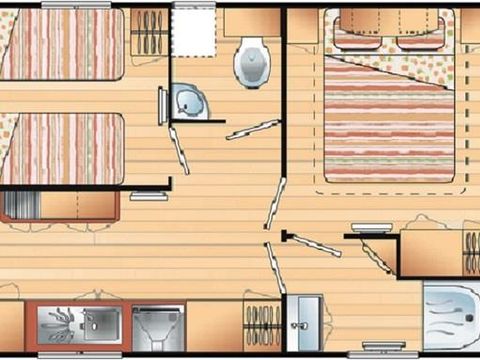 Mobilhome 6 personnes - Saphir Panoramique 2 chambres