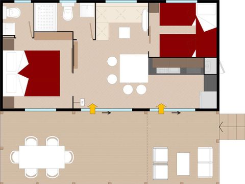 Mobilhome 5 personnes - Mobil home Maxicaravan LAKE PREMIUM PLUS