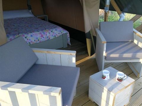 Tente en toile et en bois 2 personnes - SAFARI LUXE Sans Sanitaires