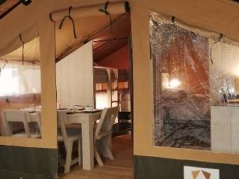 Tente en toile et en bois 4 personnes - SAFARI LUXE Sans Sanitaires