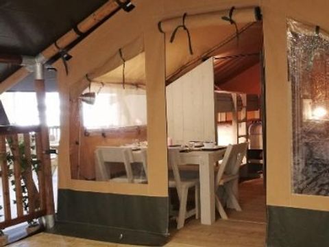 Tente en toile et en bois 4 personnes - SAFARI LUXE Sans Sanitaires