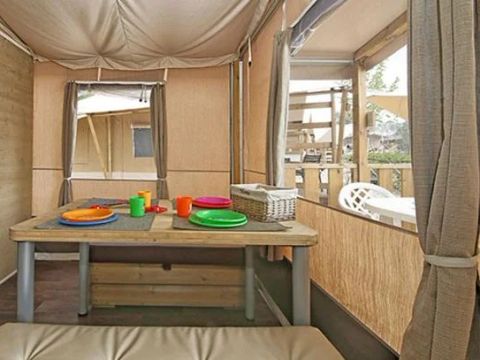 Tente en toile et en bois 5 personnes - Tente Super Lodge | 2 Ch. | 4/5 Pers. | 1 SDB