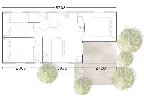 MOBILHOME 6 personnes - MH Confort 3ch 6p