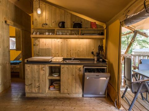 Tente en toile et en bois 6 personnes - Tente Lodge Premium XL