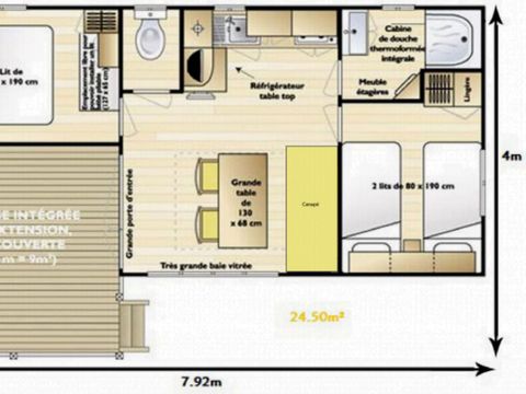 MOBILHOME 4 personnes - MH2 4 pers 24 m2