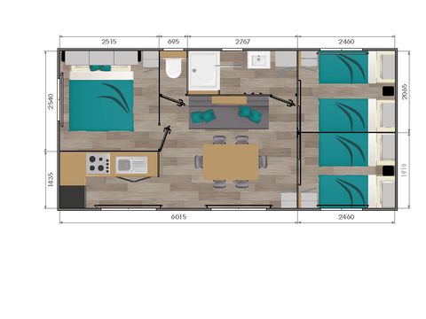 MOBILHOME 6 personnes - 34m² 3 chambres 6pers