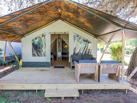 TENTE TOILE ET BOIS 5 personnes - Porto Sole - Tente Safari Confort