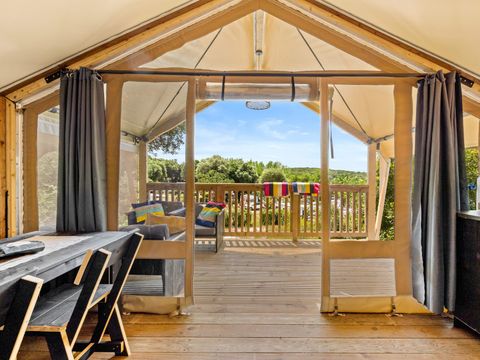 TENTE TOILE ET BOIS 5 personnes - Porto Sole - Tente Safari Bella Vista + air conditionné (5P)