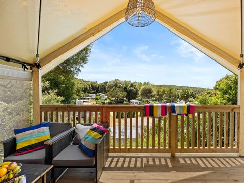 TENTE TOILE ET BOIS 5 personnes - Porto Sole - Tente Safari Bella Vista + air conditionné (5P)