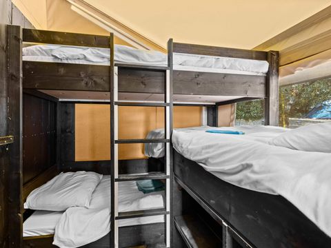 Tente en toile et en bois 5 personnes - Porto Sole - Tente Safari Bella Vista + air conditionné (5P)
