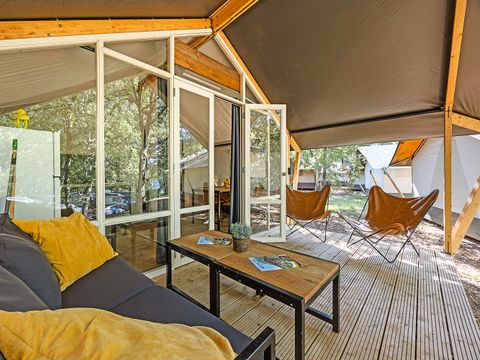 TENTE TOILE ET BOIS 5 personnes - Porto Sole - Tente Safari Bella Vista + air conditionné (5P)