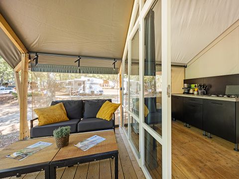 TENTE TOILE ET BOIS 5 personnes - Porto Sole - Tente Safari Bella Vista + air conditionné (5P)