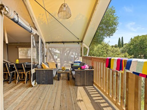 TENTE TOILE ET BOIS 5 personnes - Porto Sole - Tente Safari Bella Vista + air conditionné (5P)