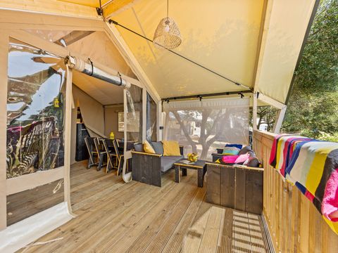 TENTE TOILE ET BOIS 5 personnes - Porto Sole - Tente Safari Bella Vista + air conditionné (5P)